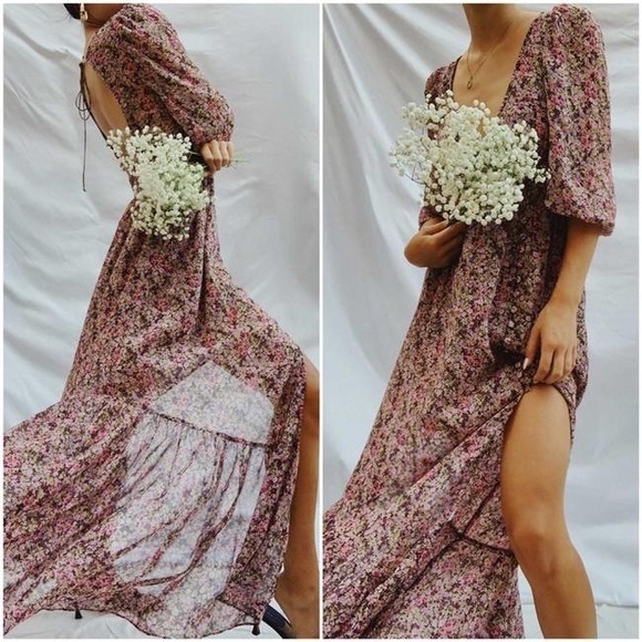 For Love and Lemons Sadie Maxi Dress in Multi Floral - Picture 2 of 11